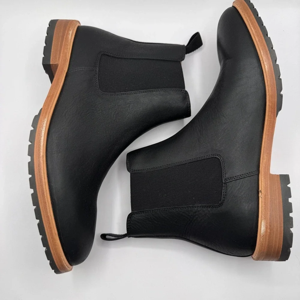 Nisolo Marco Everyday Chelsea Boot Black Leather Men 10 Pull-On‎ Water Resistant
